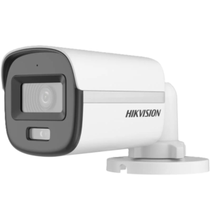 hikvision 2 mp smart hybrid light with colorvu audio fixed mini bullet camera switchable signals (tvi/ahd/cvi/cvbs) audio over coaxial cable
