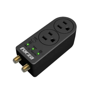 forza power technologies automatic voltage regulator forza voltage protector fvp 0200c coaxial 2 out 110v us plug